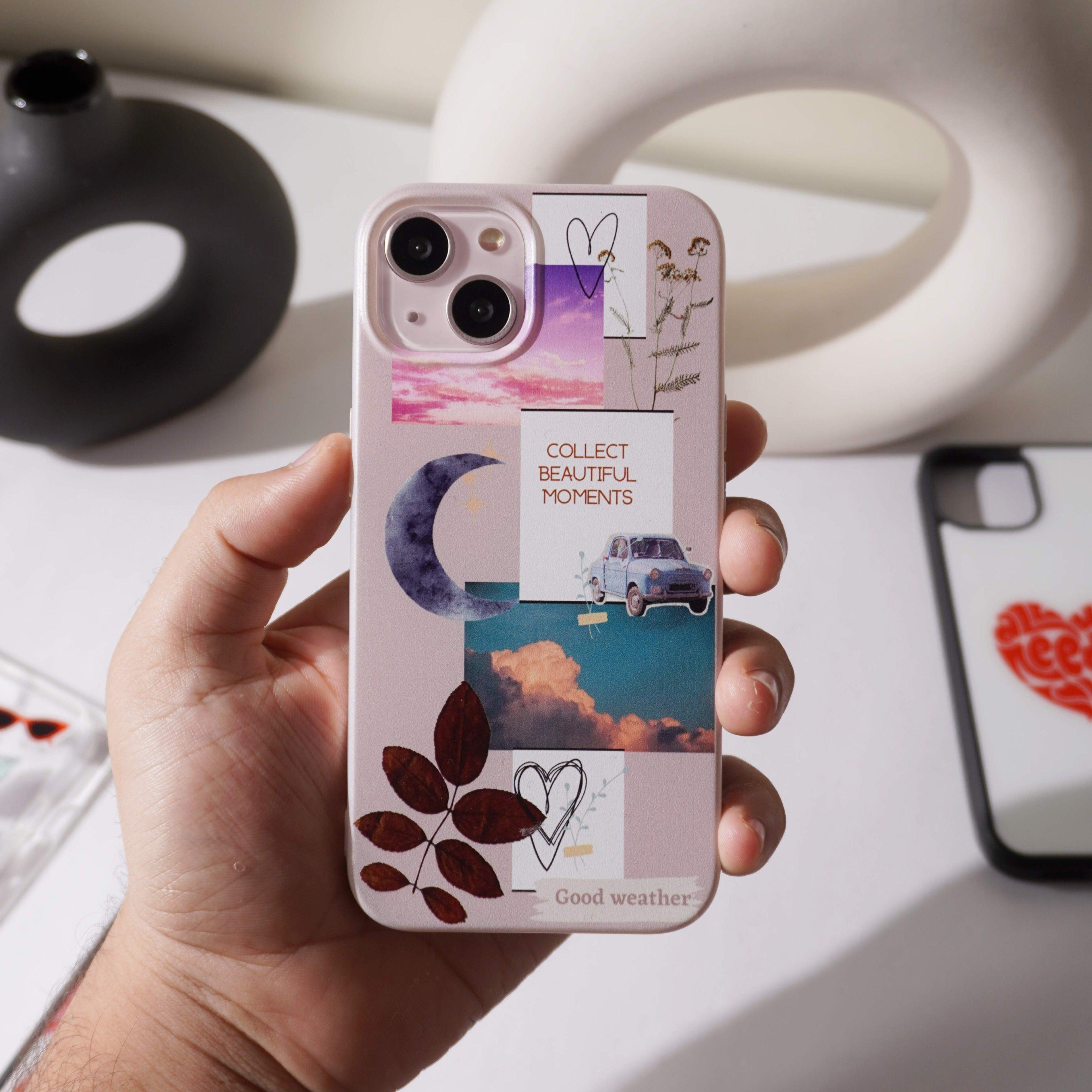 Sky & Moon Aesthetic sticker Sillicon Case - Case On