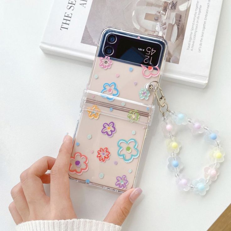 Floral Transparent Clear Phone Case (Without Chain)  | Samsung Galaxy Z Flip 3 / 4 / 5 / 6