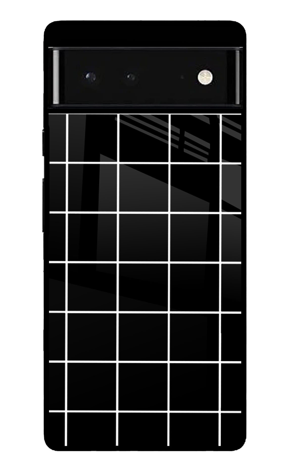 White Grid Google Pixel 6 Glossy Case