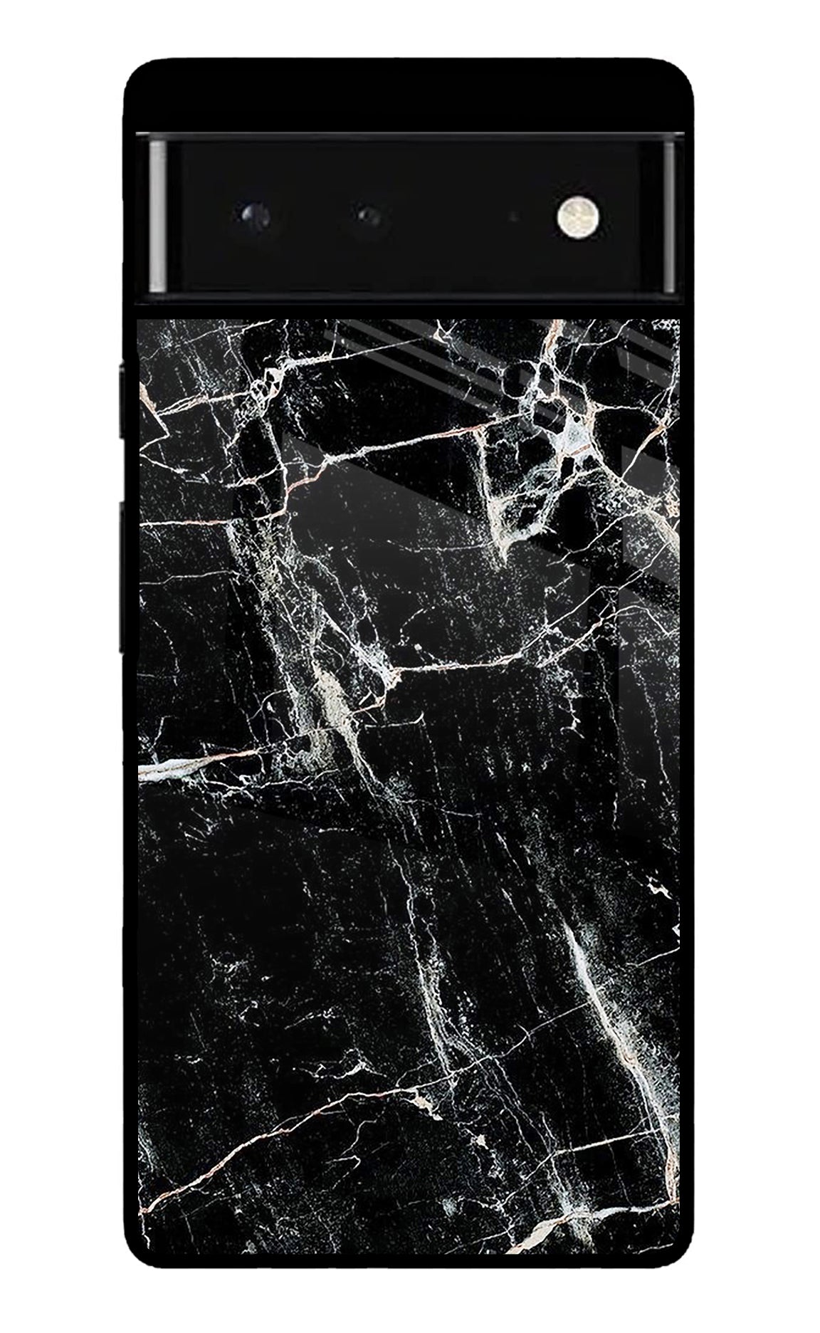 Black Marble Texture Google Pixel 6 Glossy Case