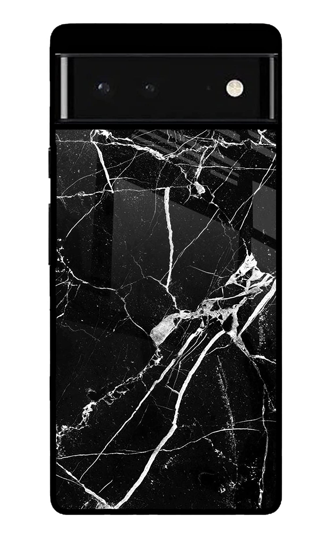 Black Marble Pattern Google Pixel 6 Glossy Case