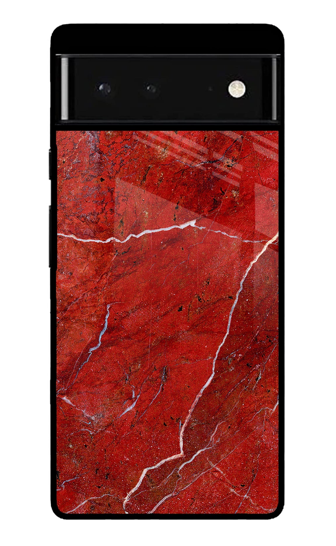 Red Marble Design Google Pixel 6 Glossy Case