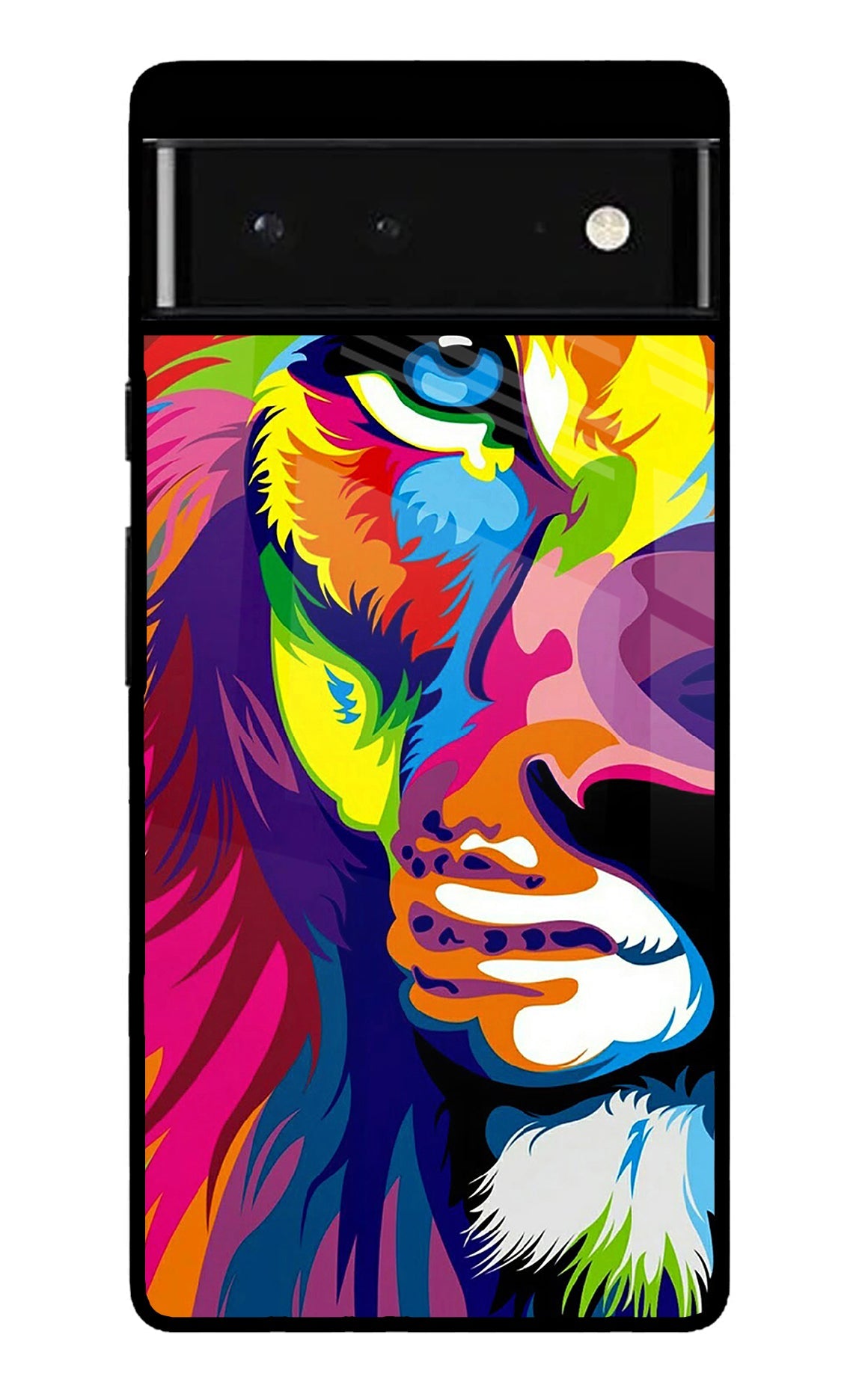 Lion Half Face Google Pixel 6 Glossy Case