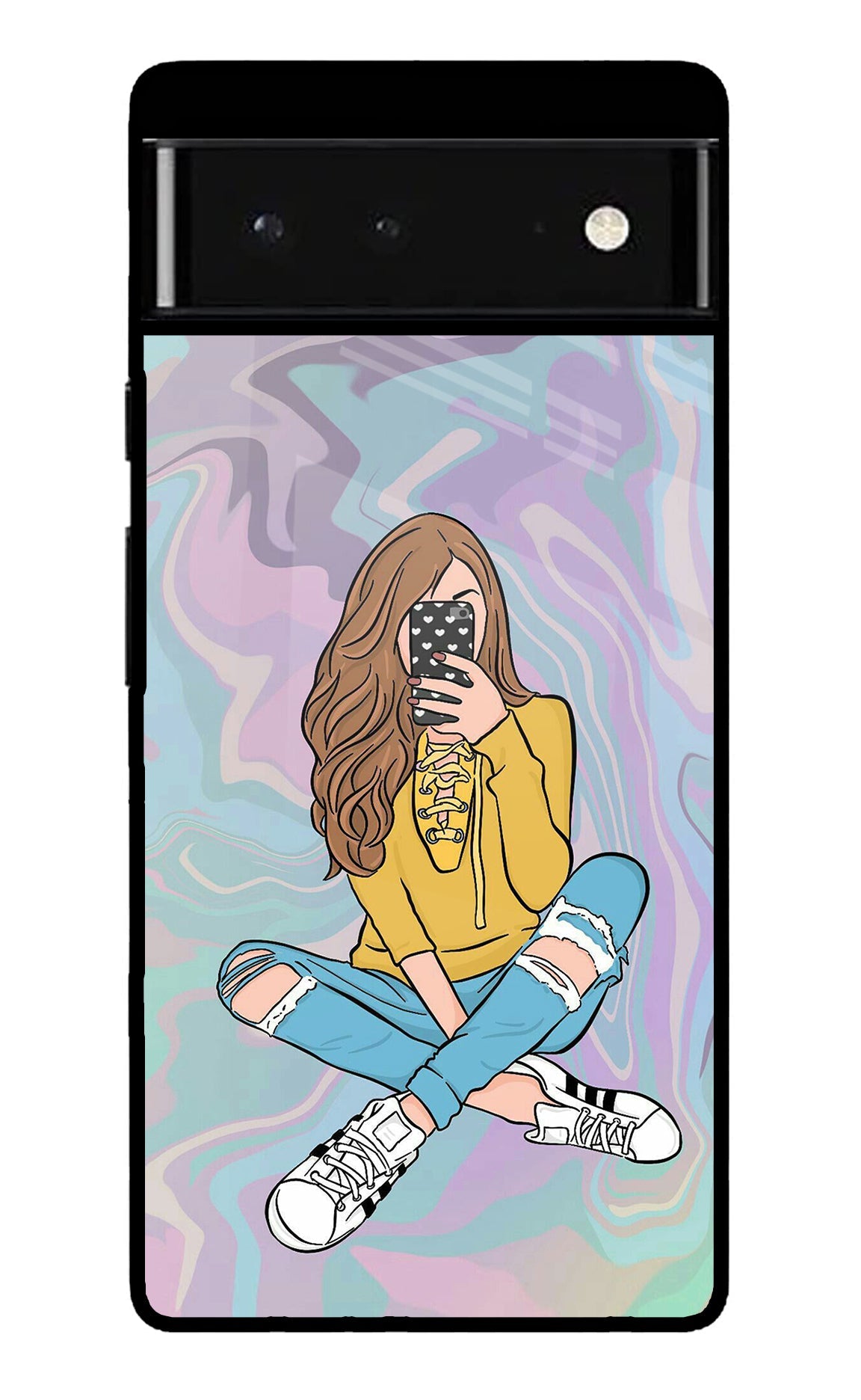Selfie Girl Google Pixel 6 Glossy Case