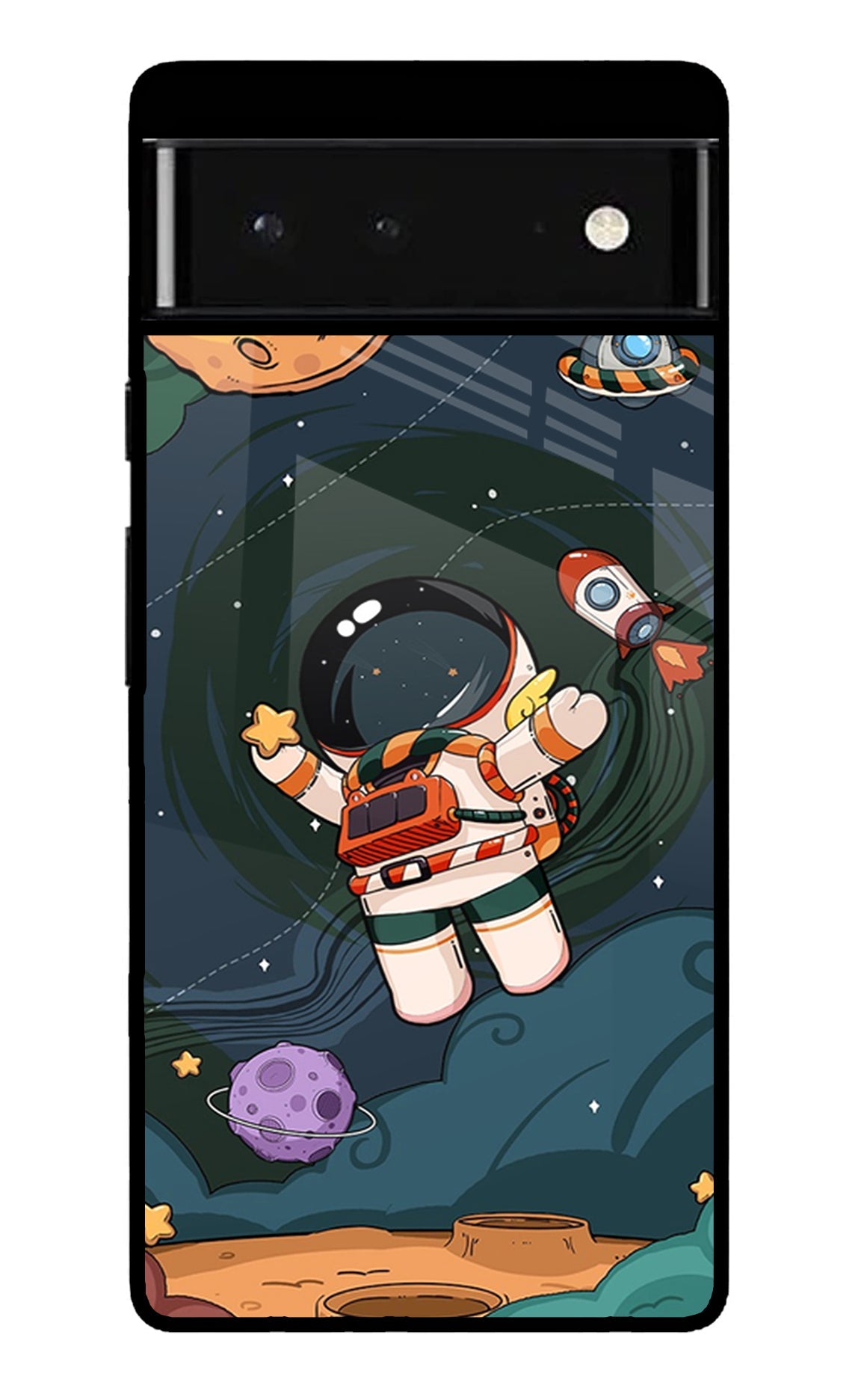 Cartoon Astronaut Google Pixel 6 Glossy Case