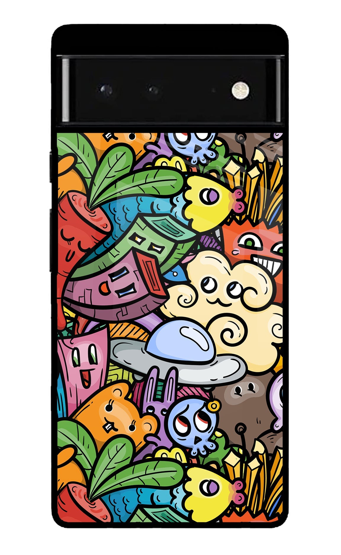 Veggie Doodle Google Pixel 6 Glossy Case