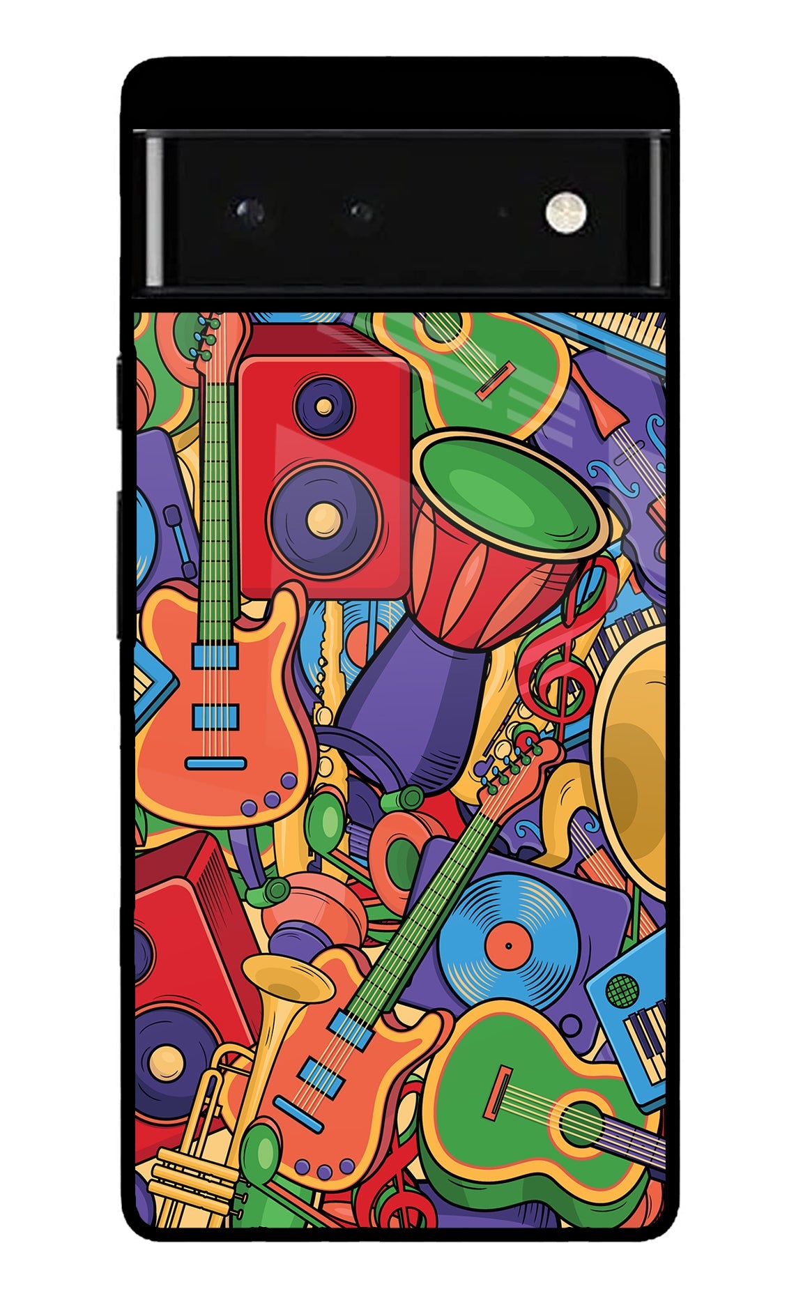 Music Instrument Doodle Google Pixel 6 Glossy Case