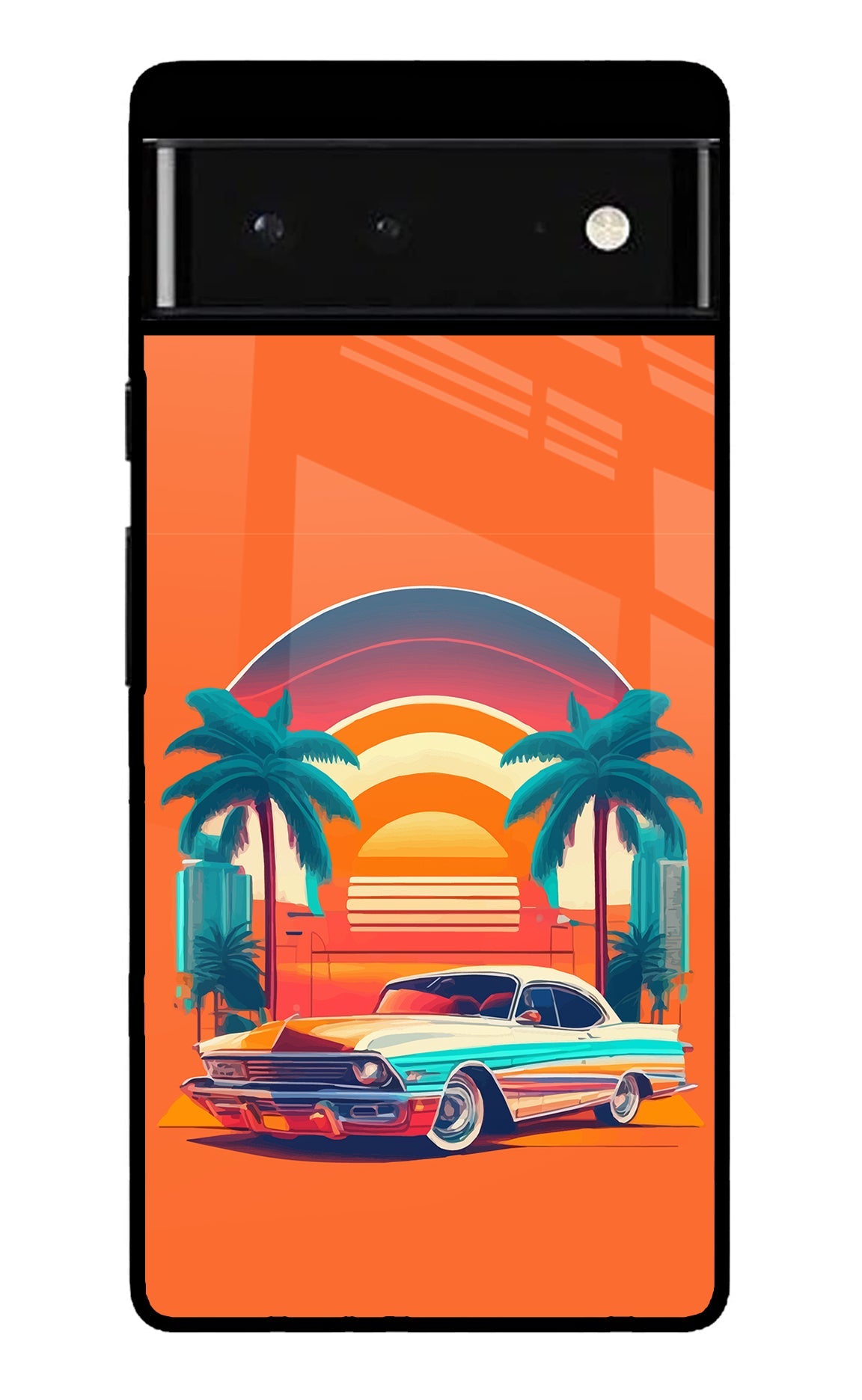 Palm Drive 80s Google Pixel 6 Glossy Case