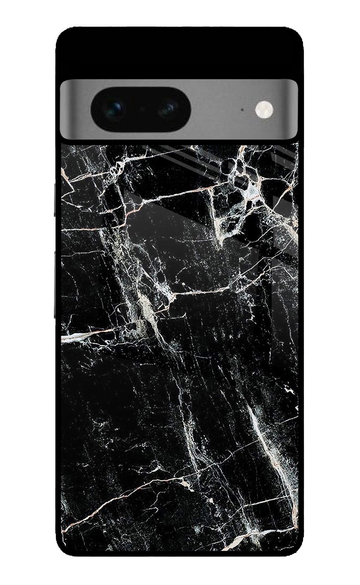 Black Marble Texture Google Pixel 7 Glossy Case