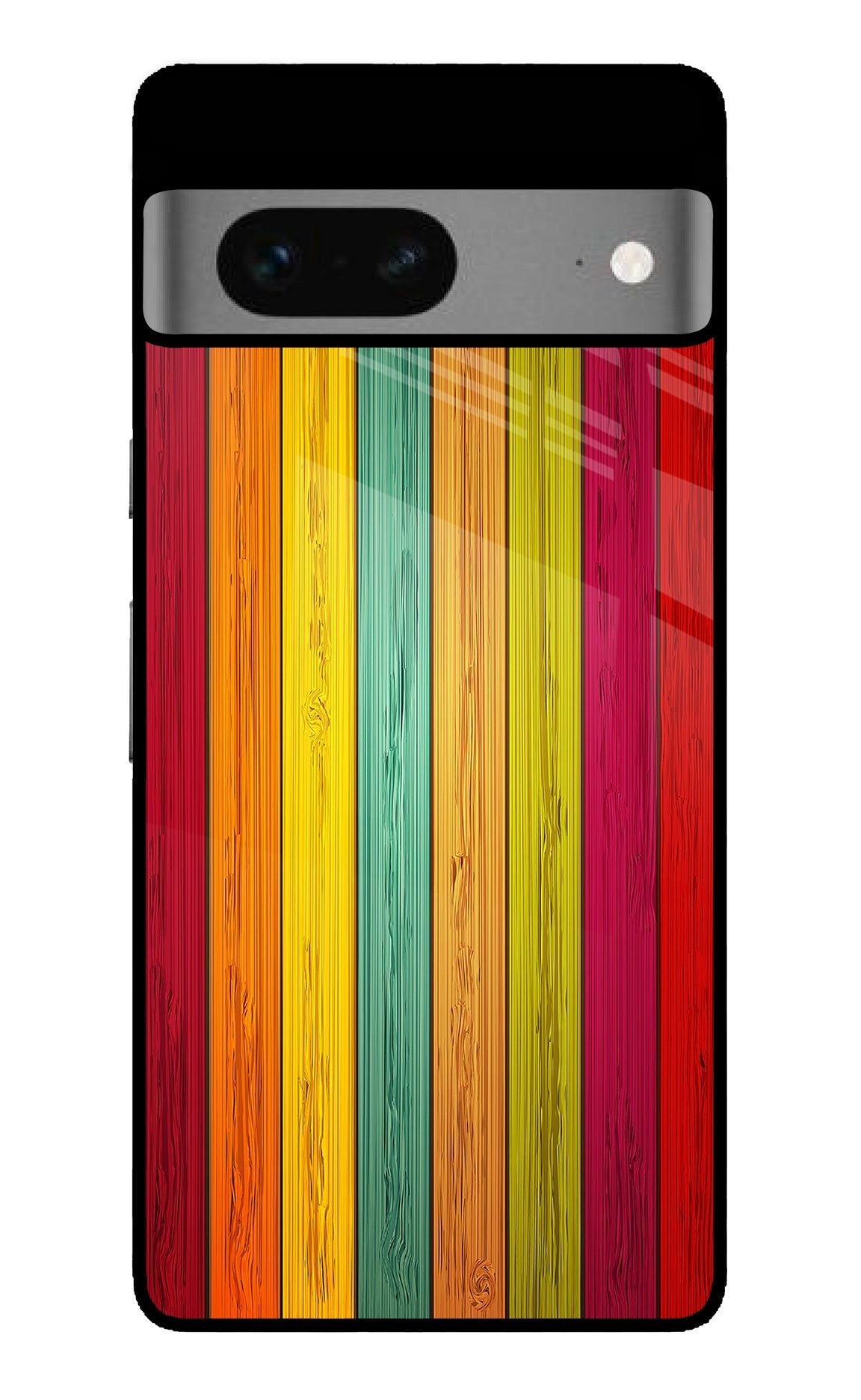 Multicolor Wooden Google Pixel 7 Glossy Case