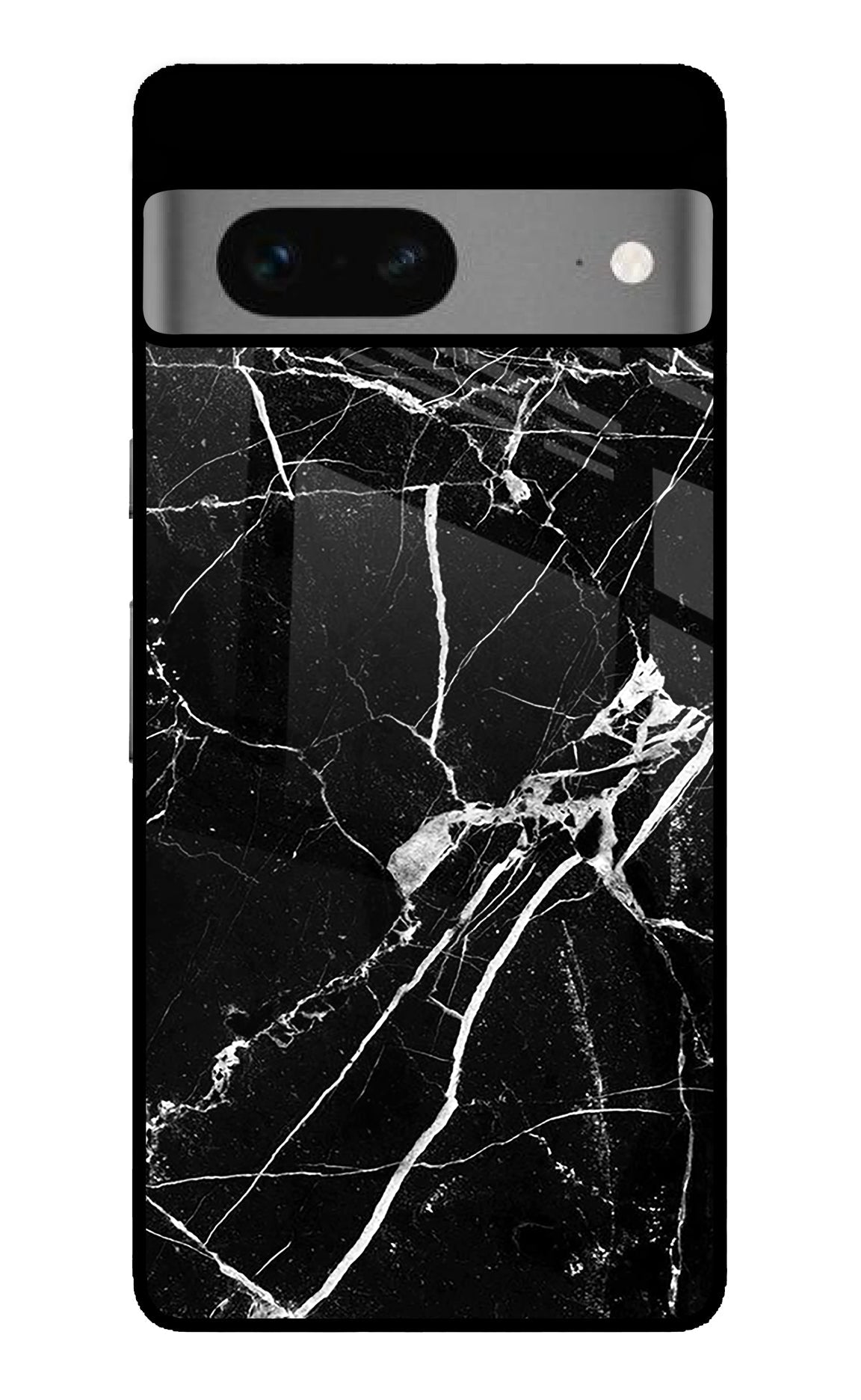 Black Marble Pattern Google Pixel 7 Glossy Case
