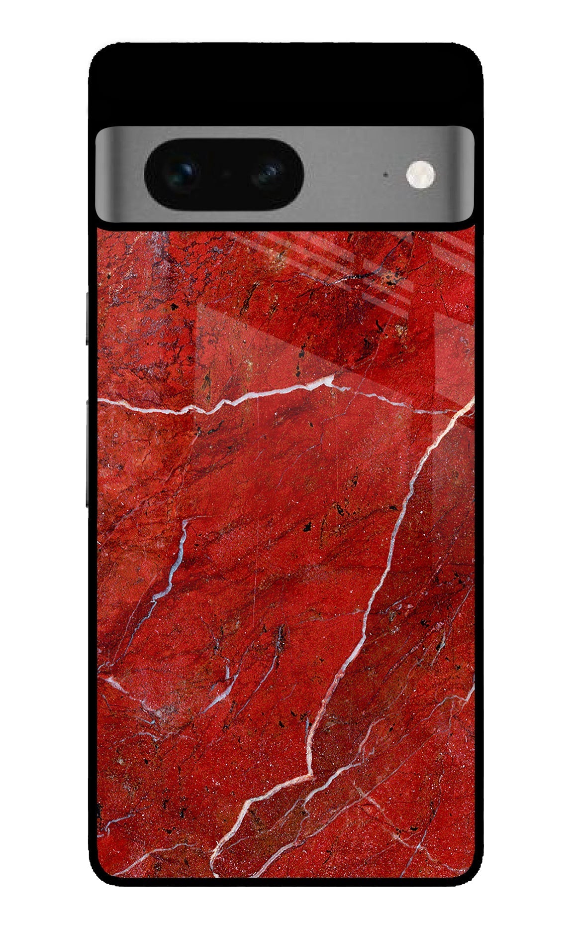 Red Marble Design Google Pixel 7 Glossy Case
