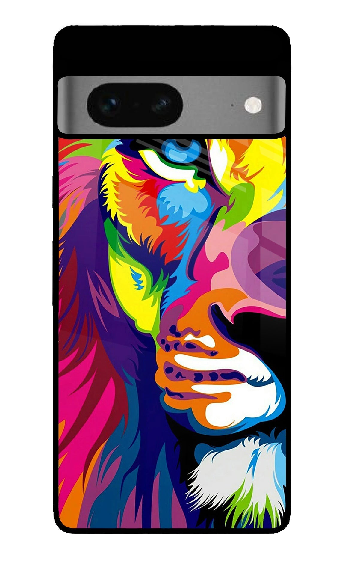 Lion Half Face Google Pixel 7 Glossy Case