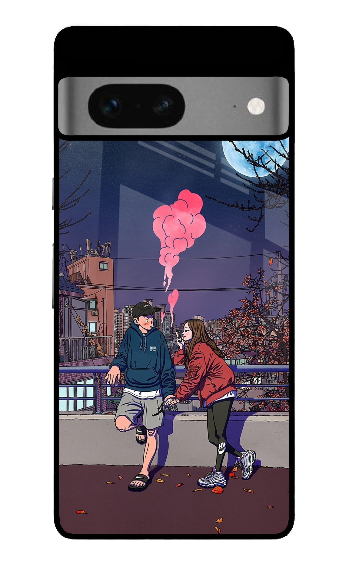 Chilling Couple Google Pixel 7 Glossy Case
