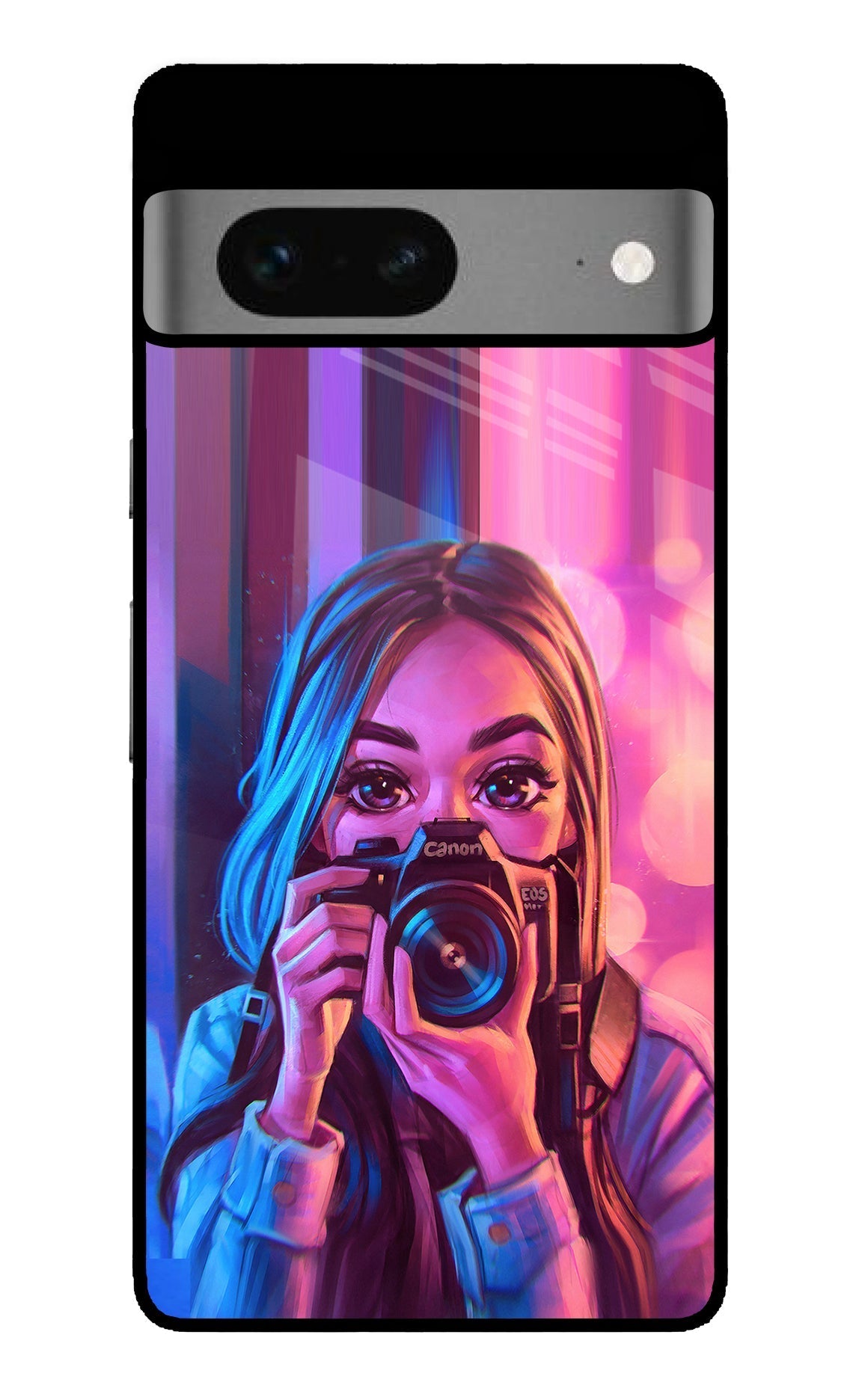 Girl Photographer Google Pixel 7 Glossy Case