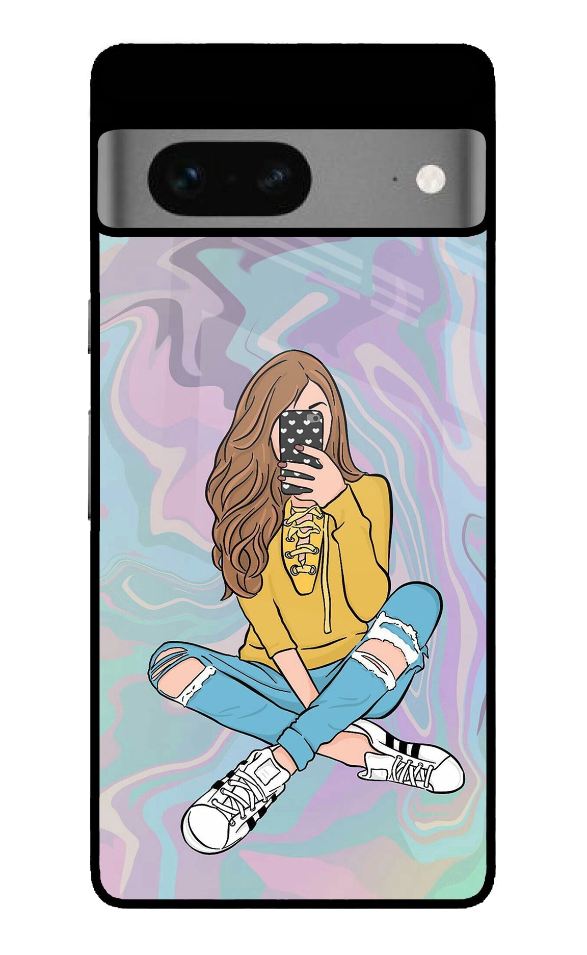 Selfie Girl Google Pixel 7 Glossy Case