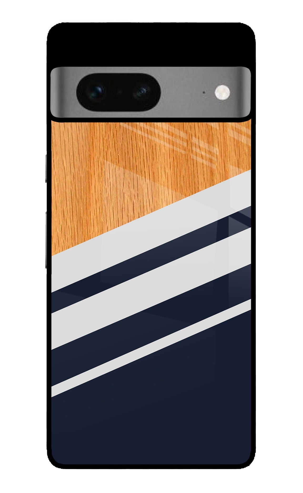 Blue and white wooden Google Pixel 7 Glossy Case