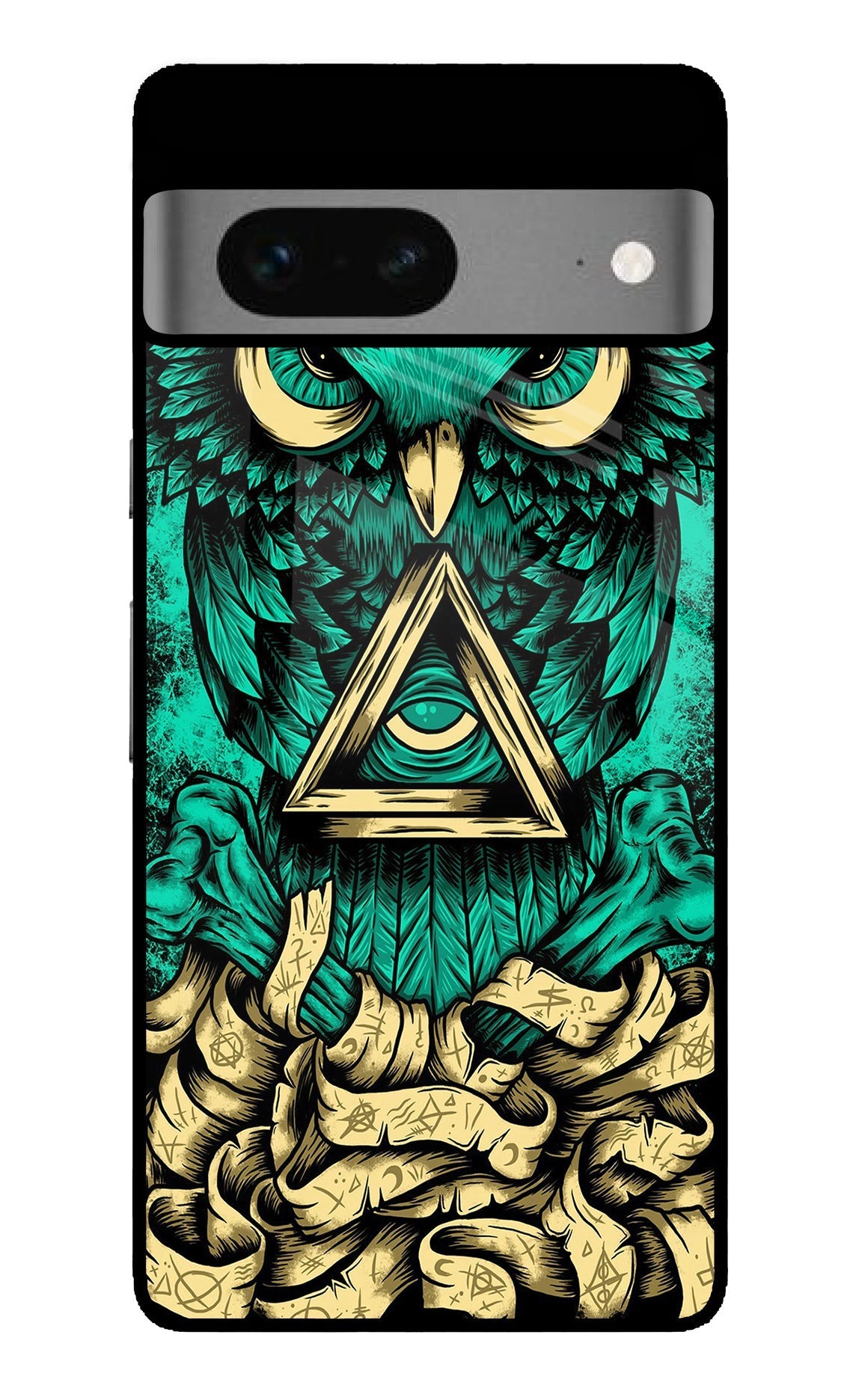 Green Owl Google Pixel 7 Glossy Case