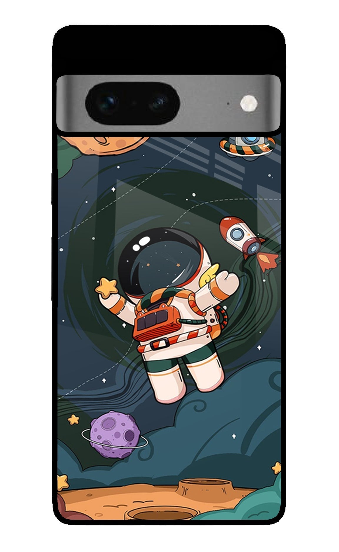 Cartoon Astronaut Google Pixel 7 Glossy Case