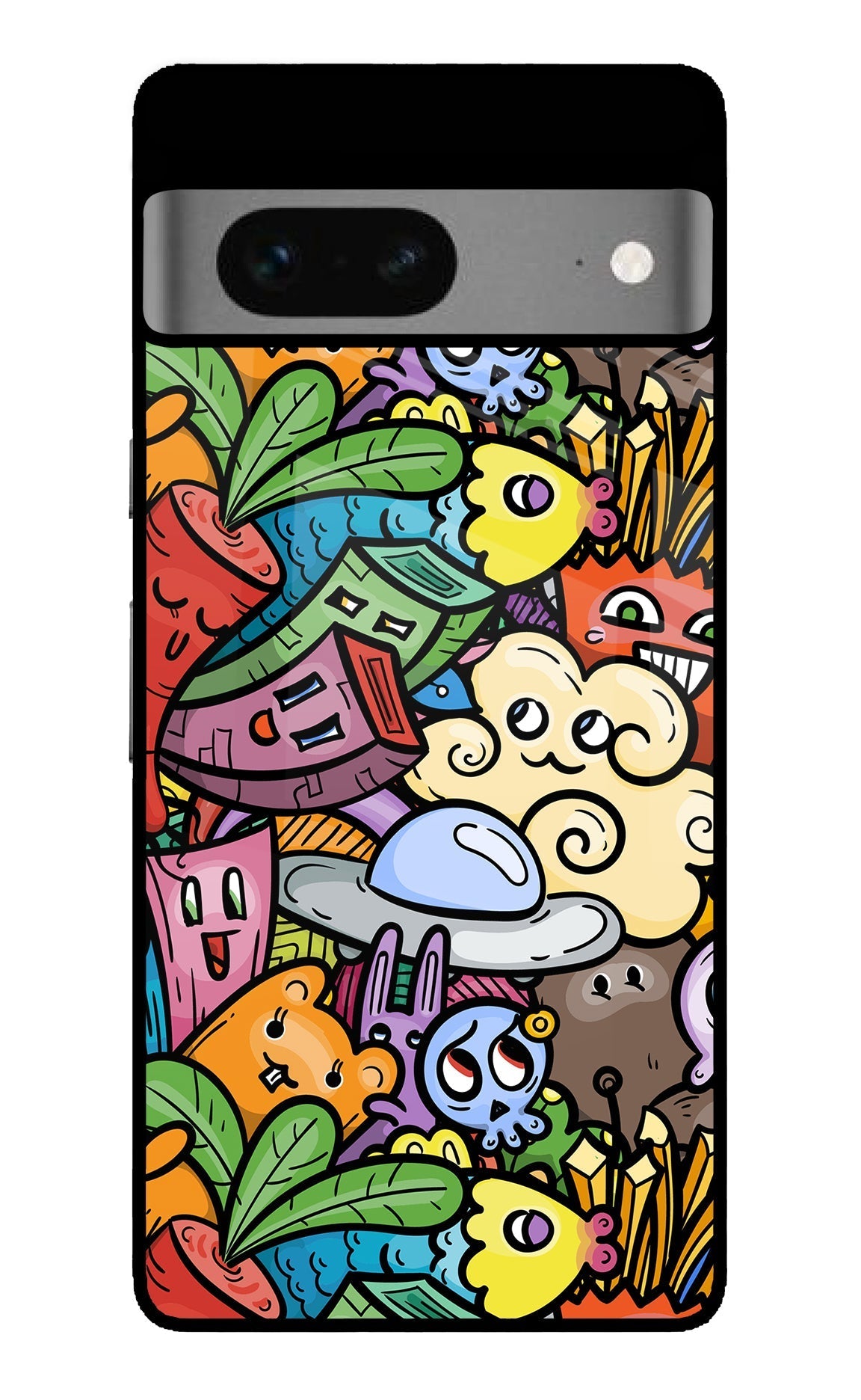 Veggie Doodle Google Pixel 7 Glossy Case