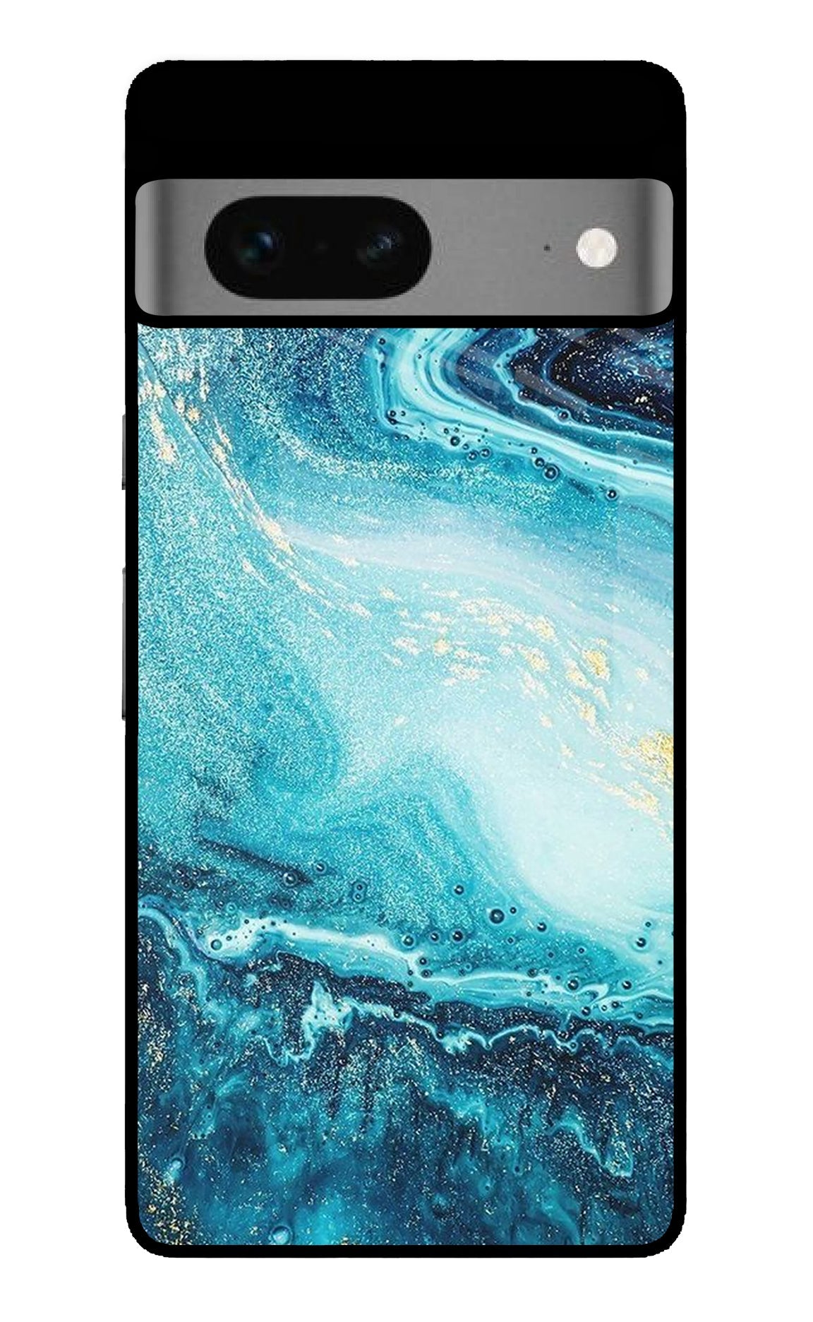 Blue Glitter Marble Google Pixel 7 Glossy Case