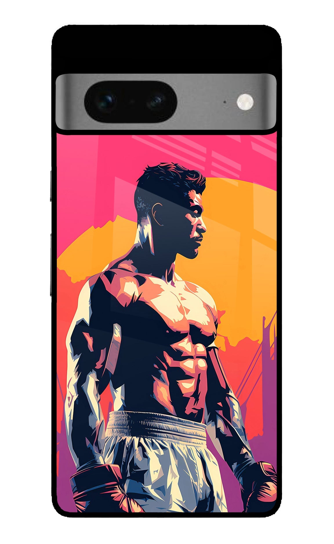 Sunset Warrior (AI Generated) Google Pixel 7 Glossy Case