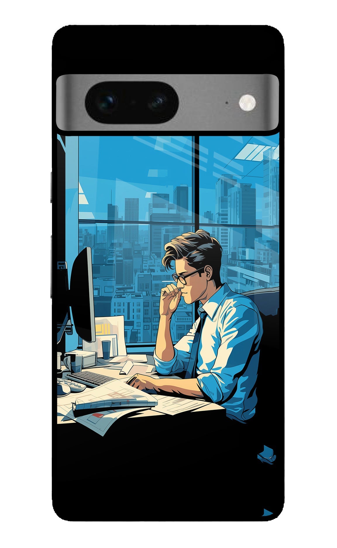 Focused Hustler (AI Generated) Google Pixel 7 Glossy Case