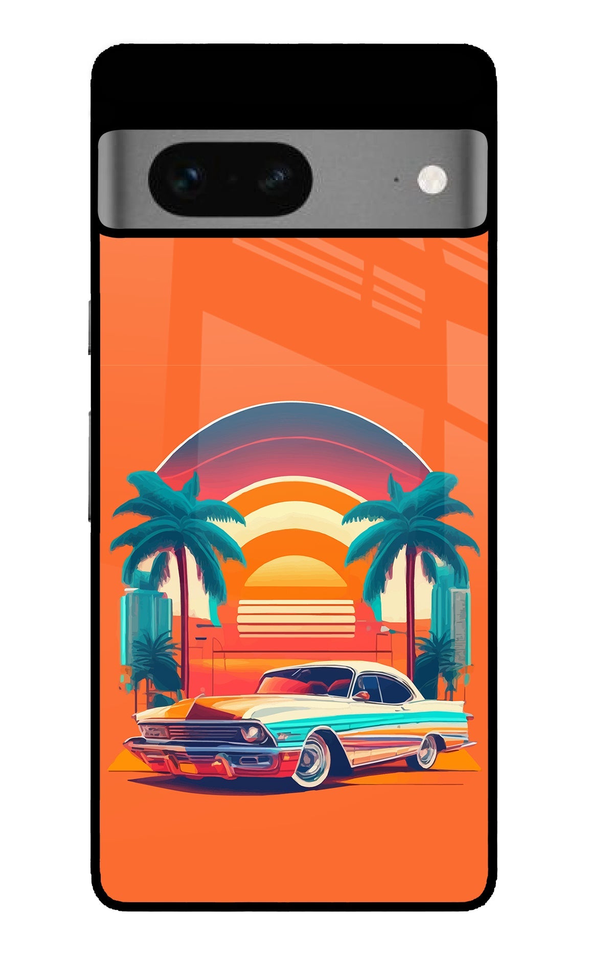 Palm Drive 80s Google Pixel 7 Glossy Case