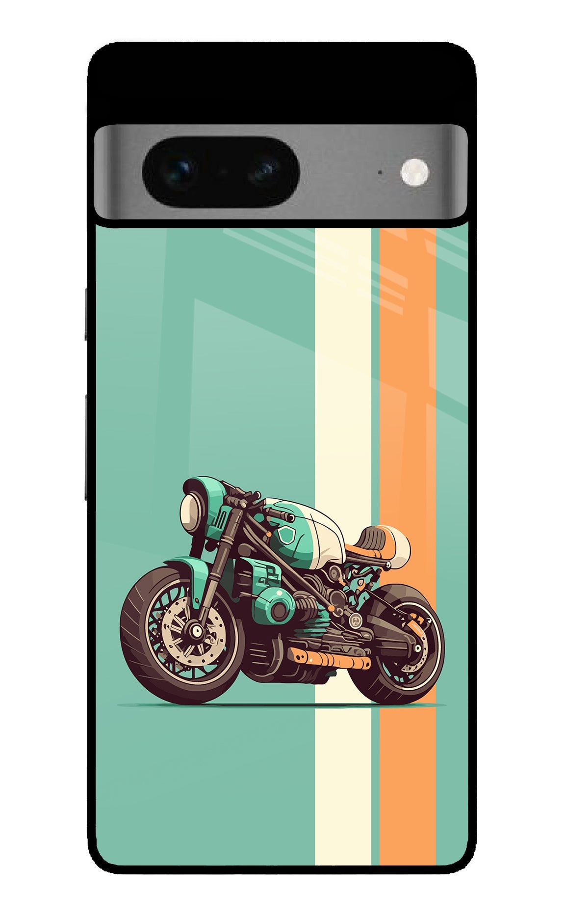 Striped Moto Drift Google Pixel 7 Glossy Case