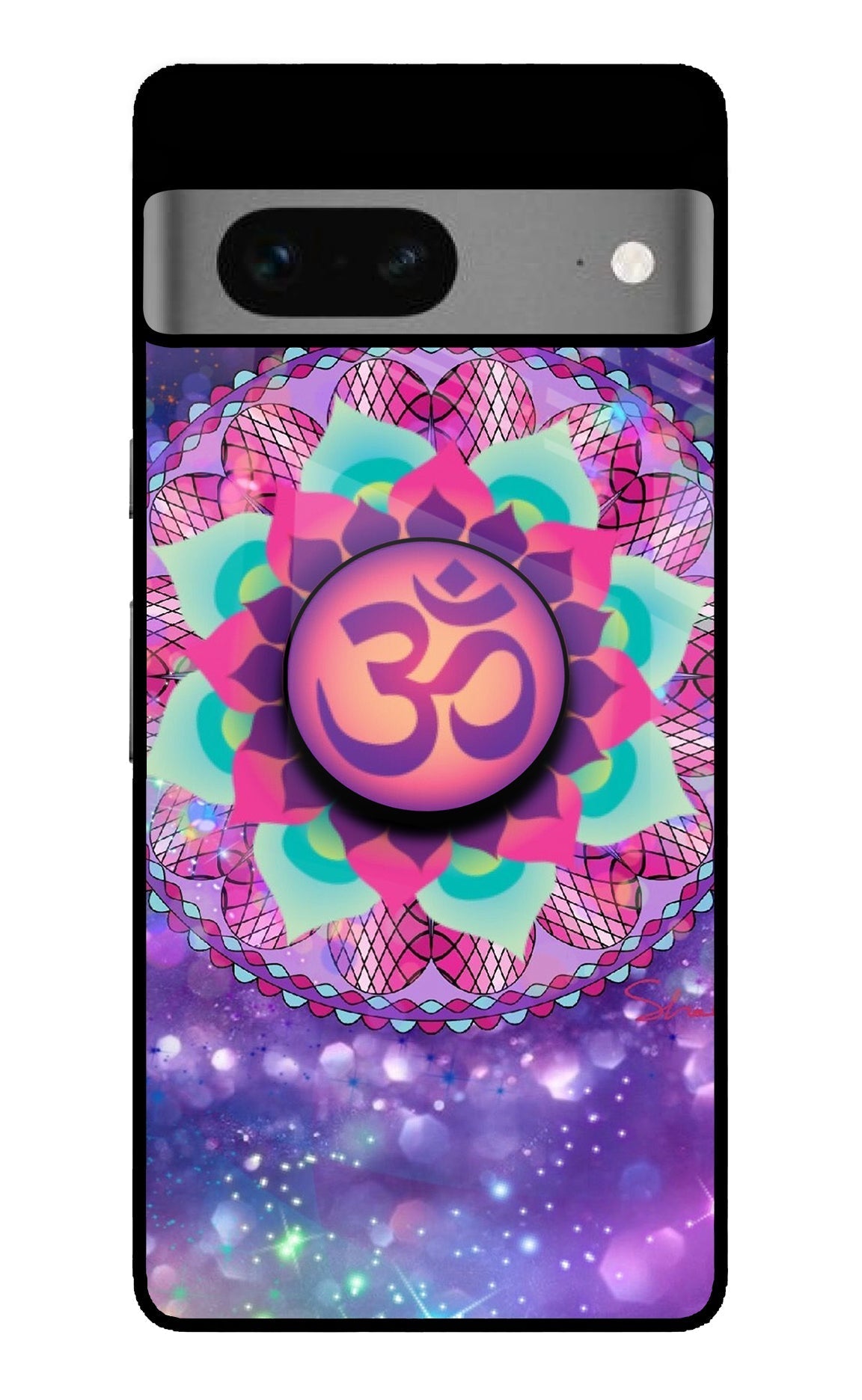 Om Purple Google Pixel 7 Glossy Case