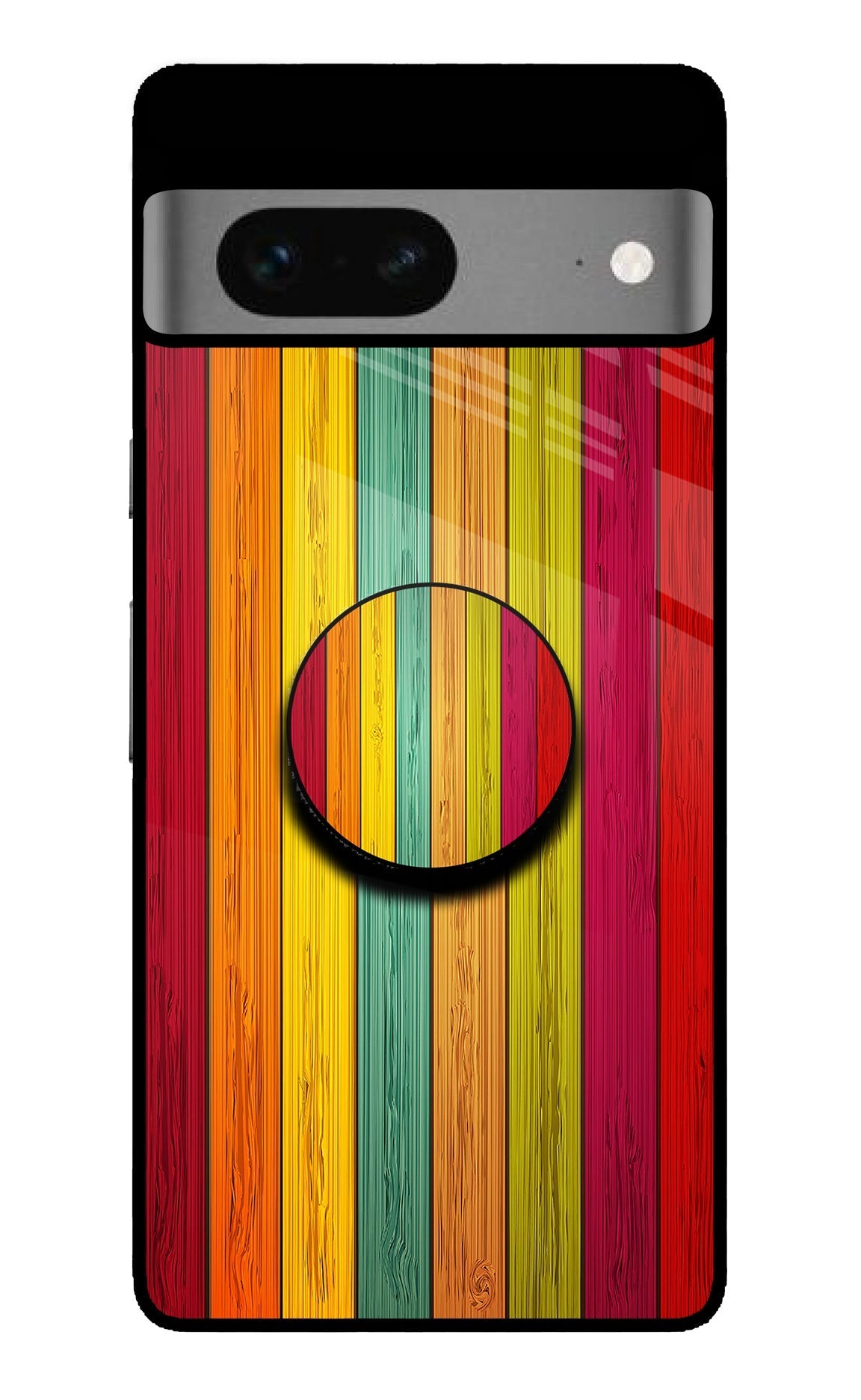 Multicolor Wooden Google Pixel 7 Glossy Case