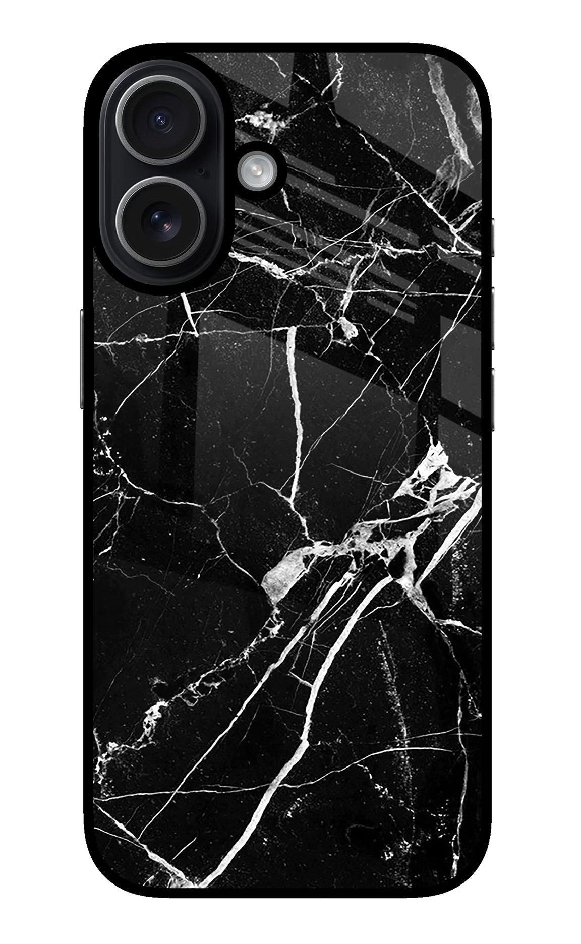 Black Marble Pattern iPhone 17 glossy Case