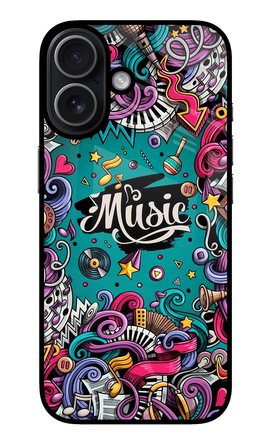 Music Graffiti iPhone 17 glossy Case