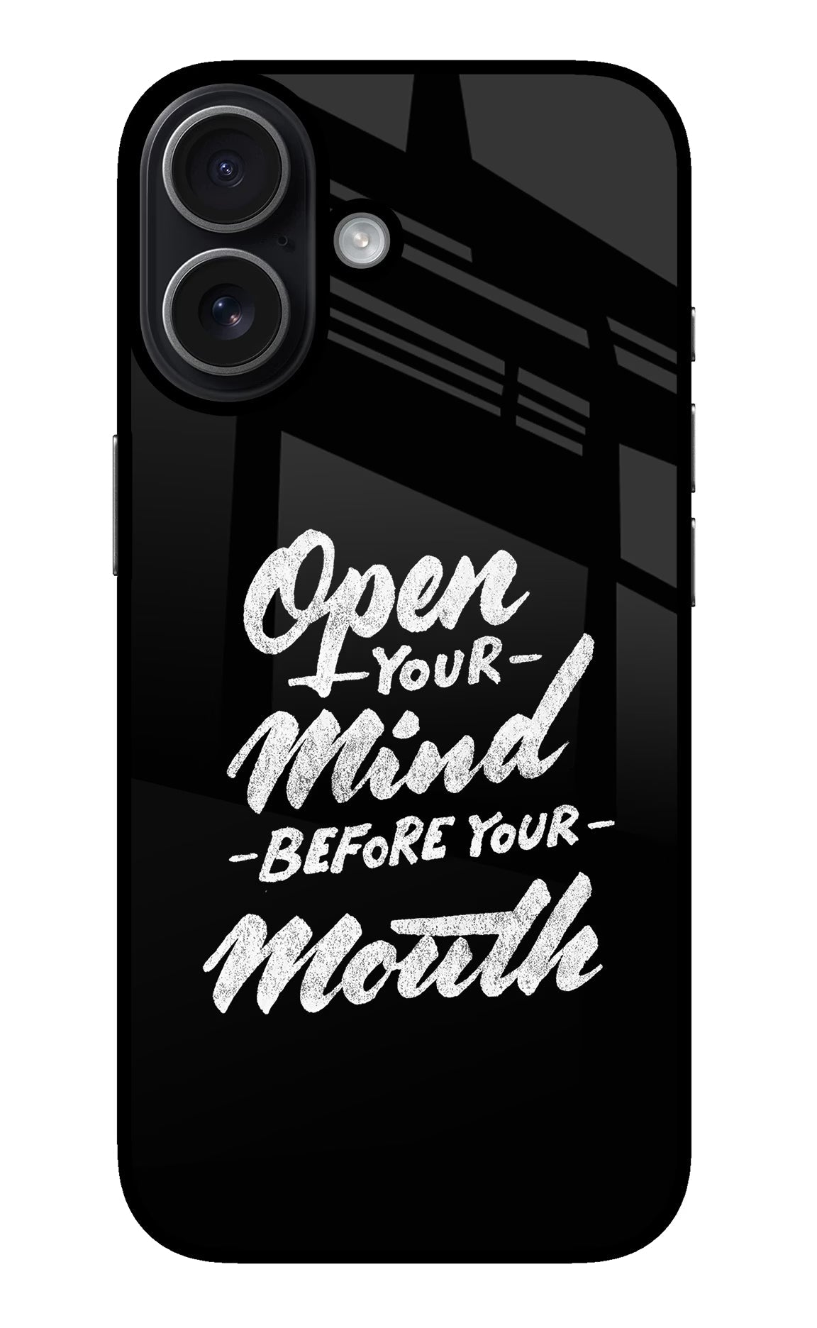 Open Your Mind Before Your Mouth iPhone 17 glossy Case