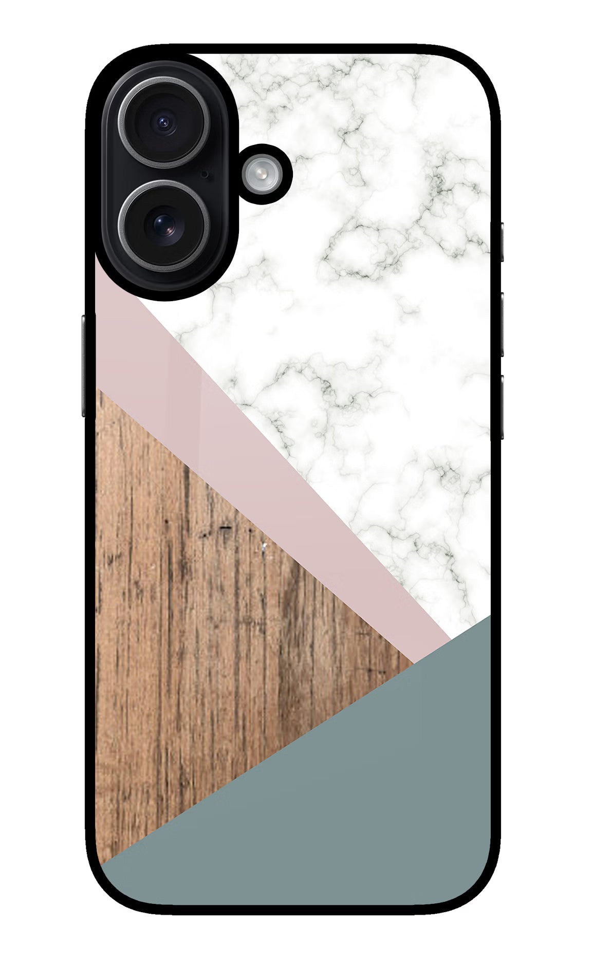 Marble wood Abstract iPhone 17 glossy Case