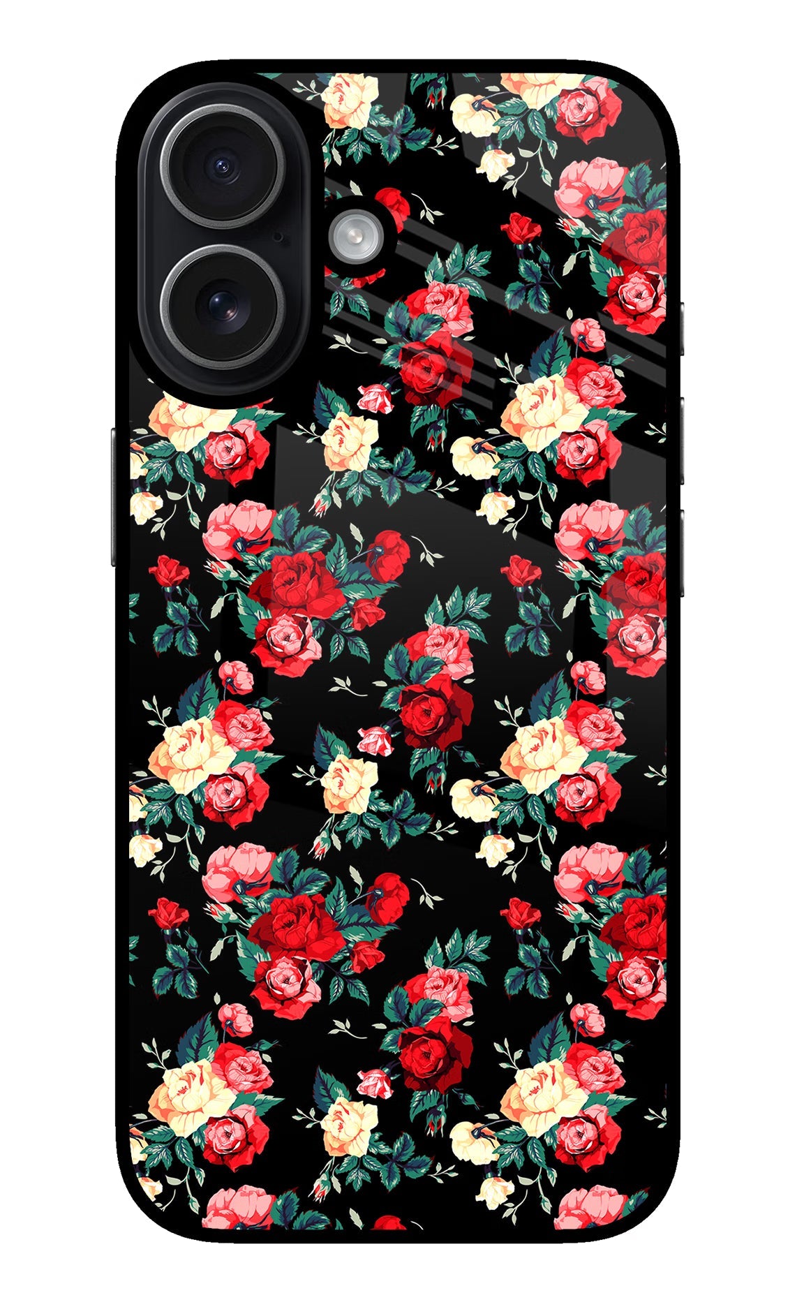 Rose Pattern iPhone 17 glossy Case