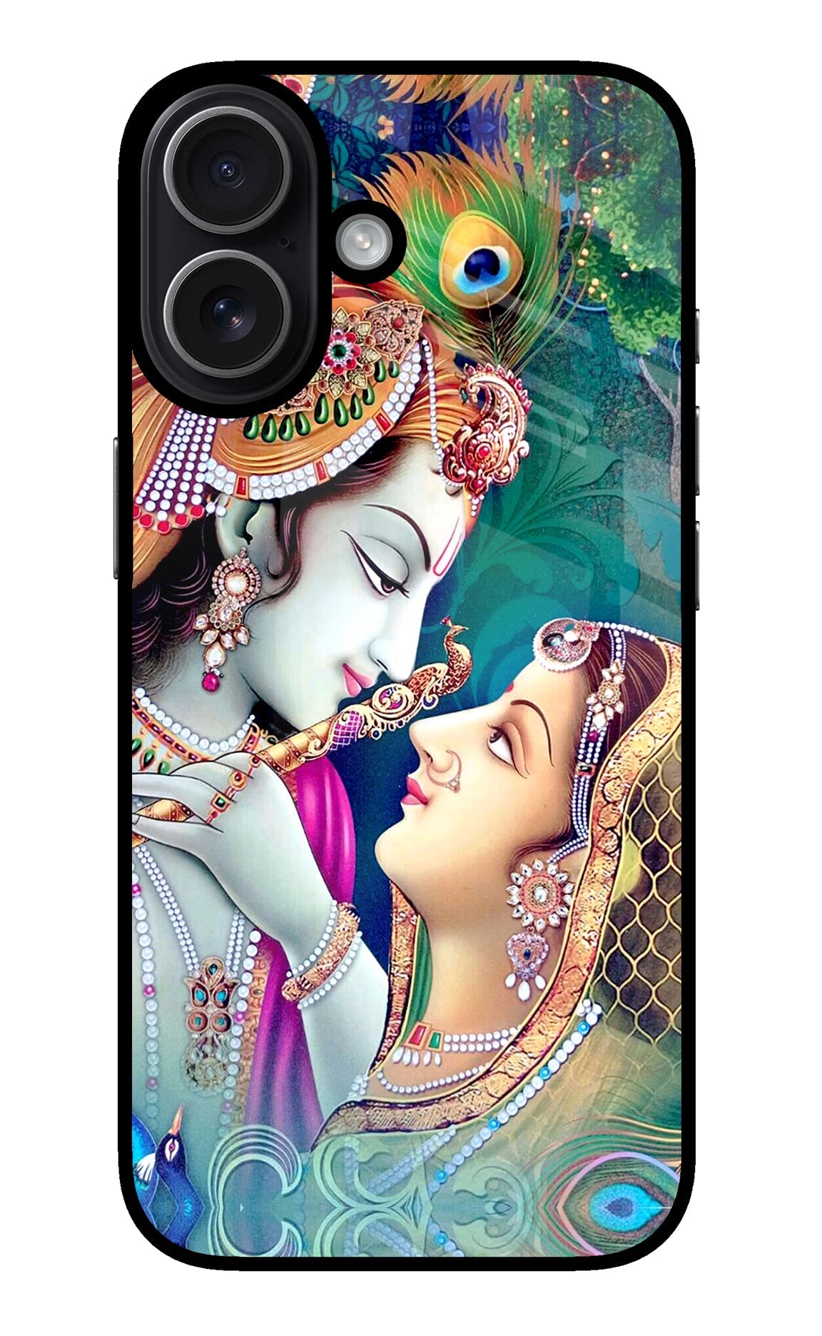 Lord Radha Krishna iPhone 17 glossy Case