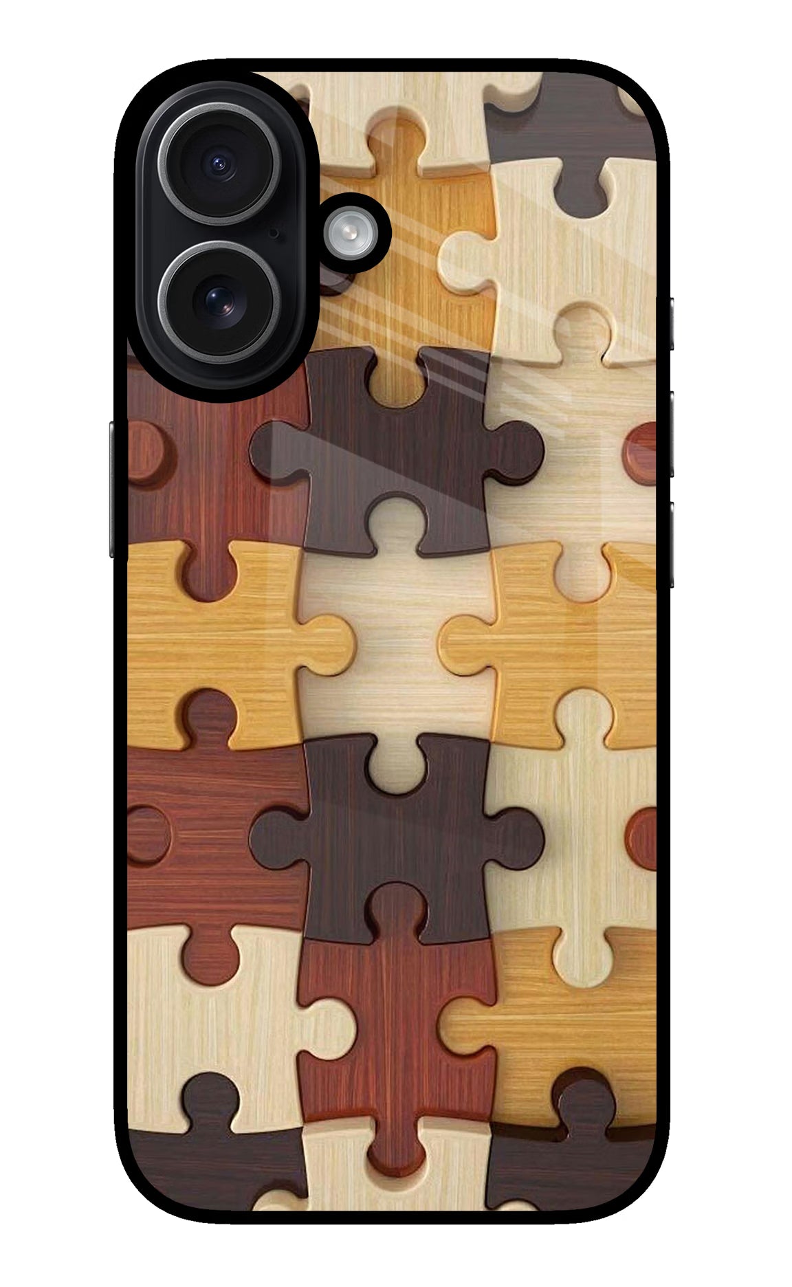 Wooden Puzzle iPhone 17 glossy Case