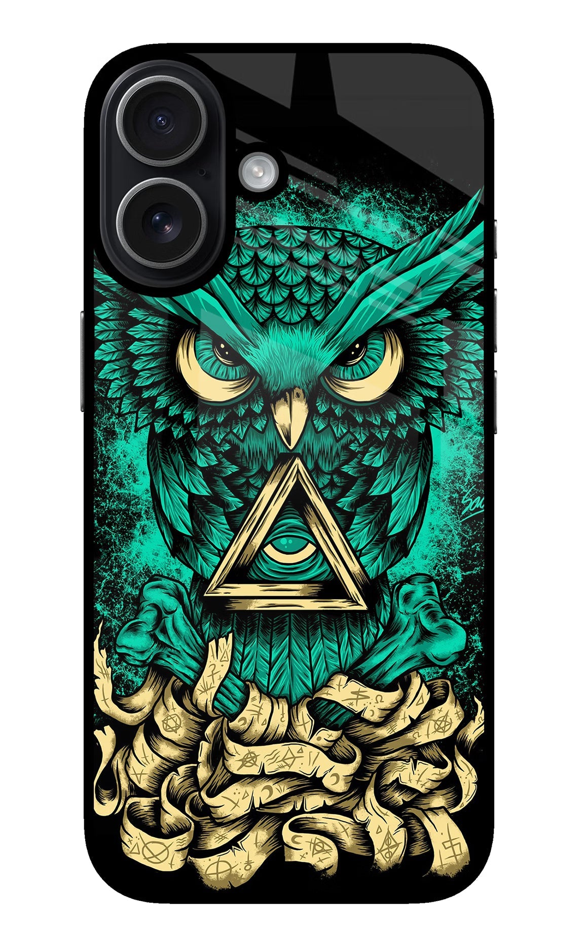 Green Owl iPhone 17 glossy Case
