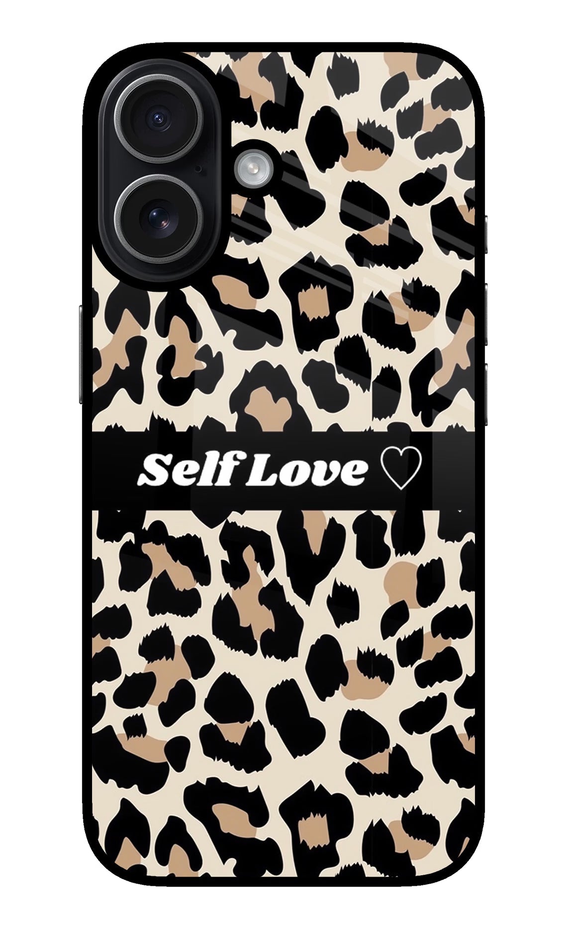 Leopard Print Self Love iPhone 17 glossy Case