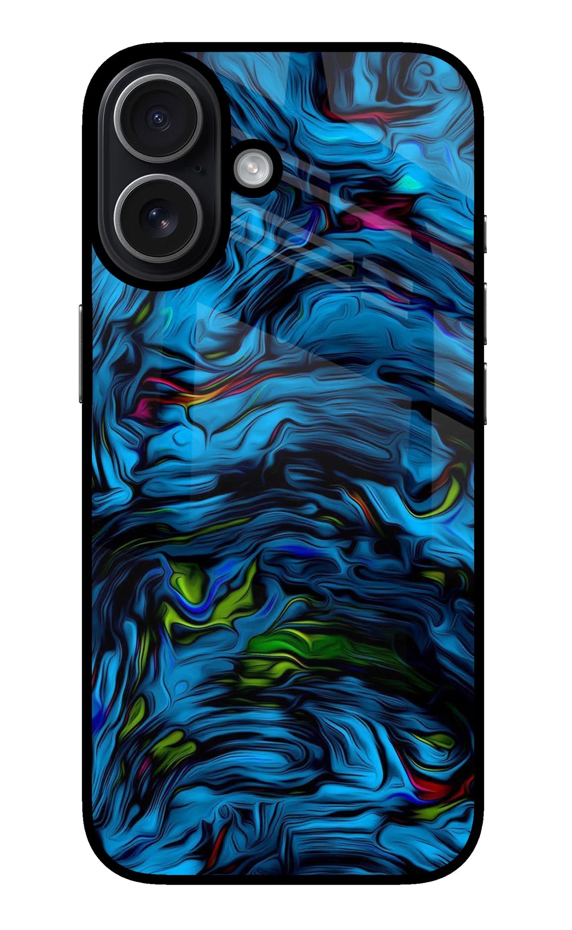 Dark Blue Abstract iPhone 17 glossy Case
