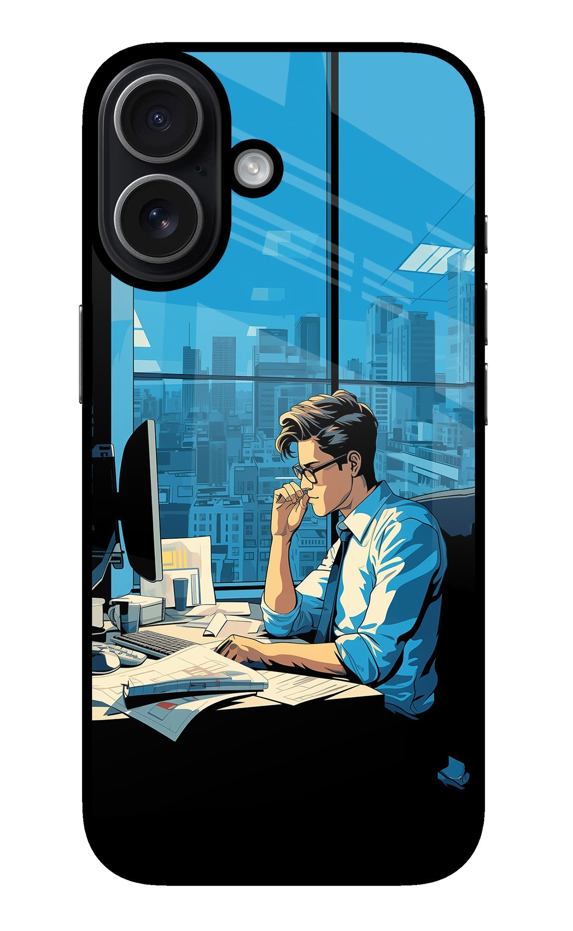 Focused Hustler (AI Generated) iPhone 17 glossy Case