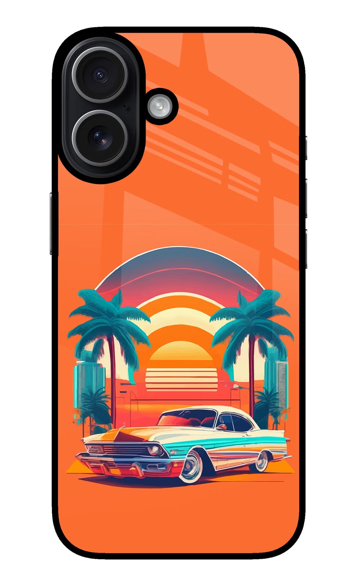 Palm Drive 80s iPhone 17 glossy Case