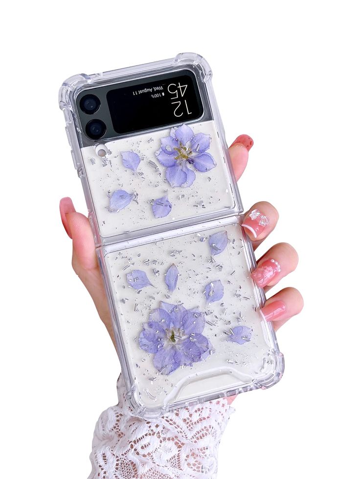 Purple Dried Flower Clear Phone Case | Samsung Galaxy Z Flip 3 / 4 / 5 / 6