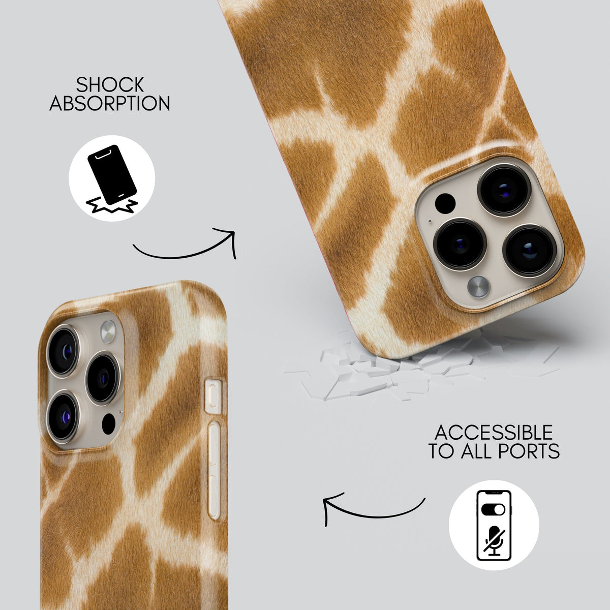Giraffe Premium Tough Shining Phone Case (Double Layer) Available For All iPhone Models