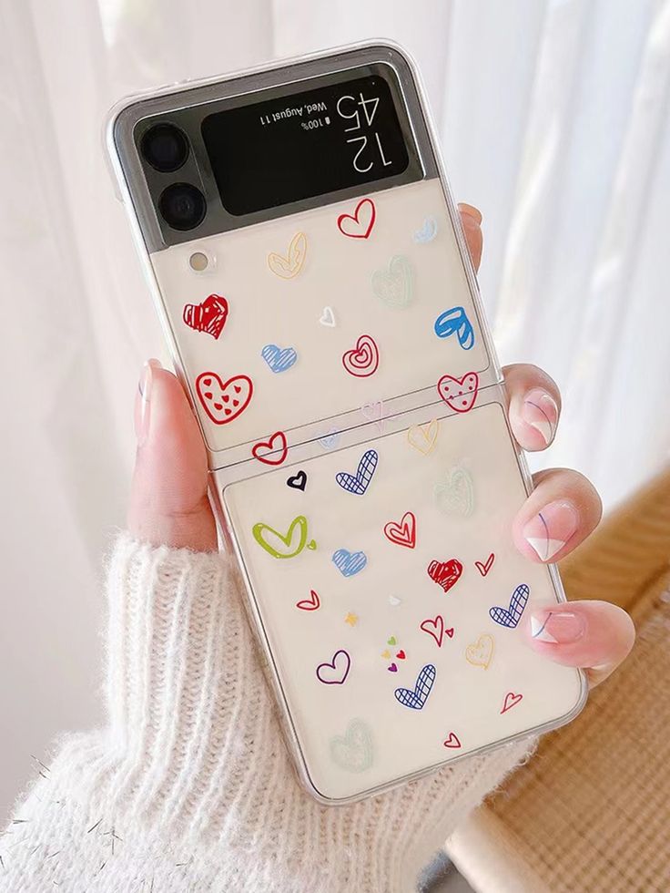 Heart Pattern Clear Phone Case | Samsung Galaxy Z Flip 3 / 4 / 5 / 6