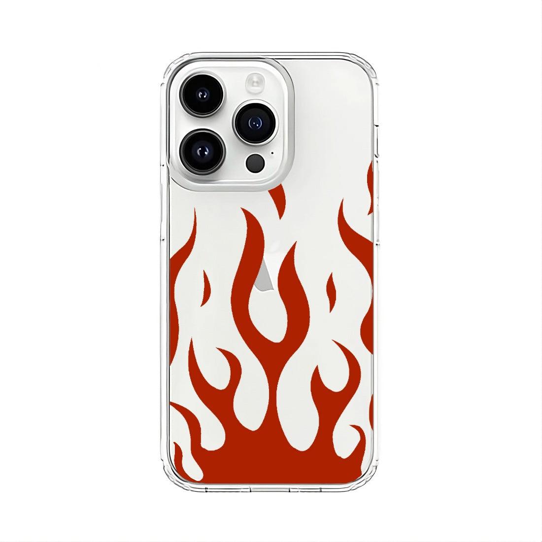 Red Flame Clear Silicone sticker Case