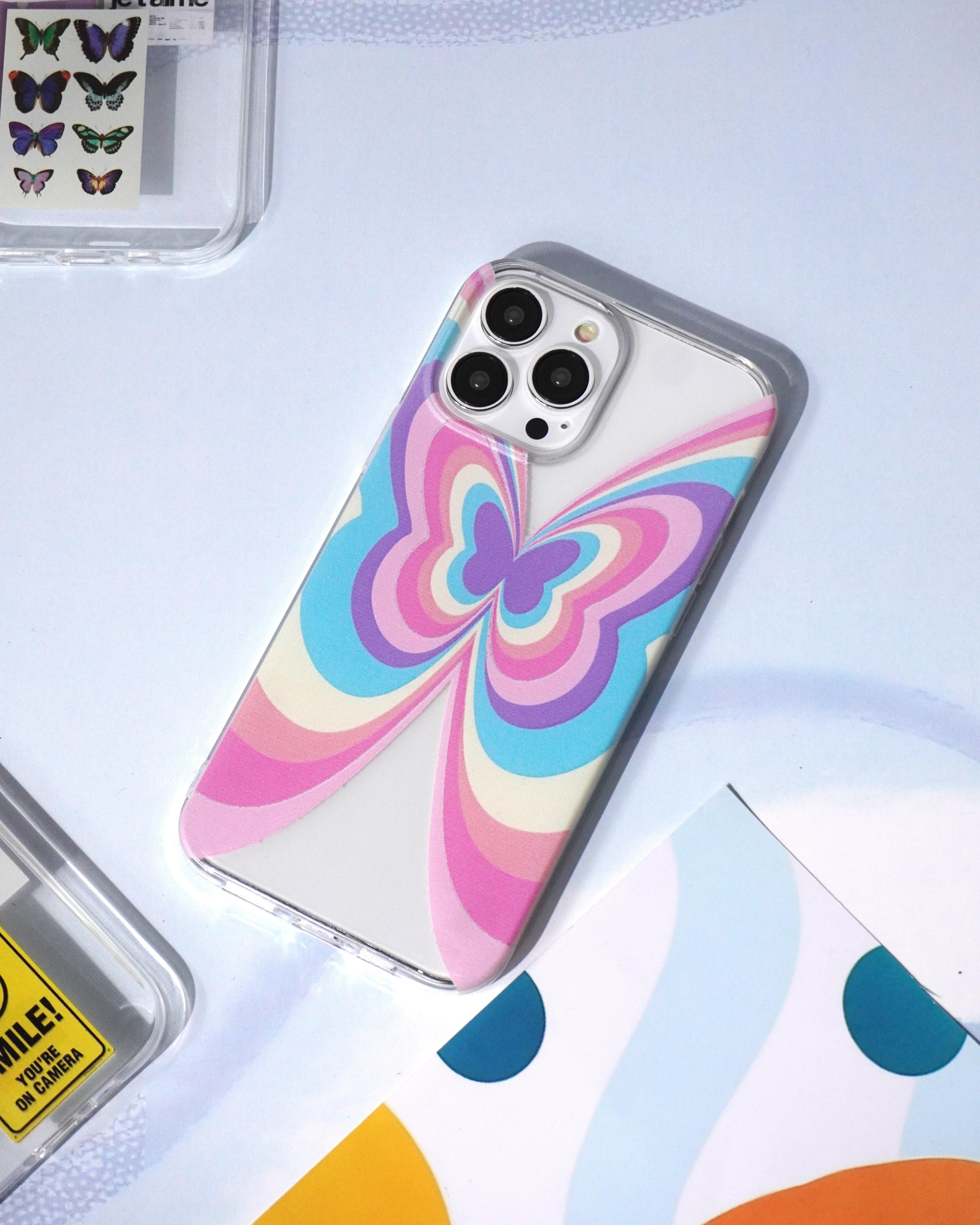 Butterfly Clear sticker Silicone Case