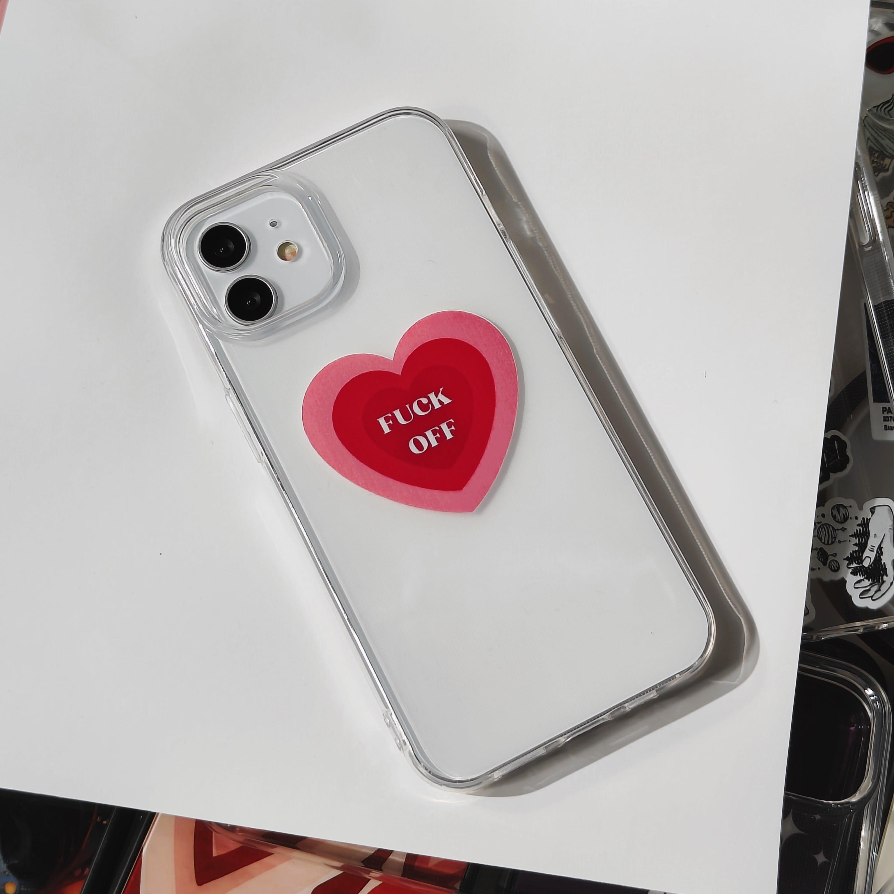 Heart F-off sticker Sillicon Case - Case On