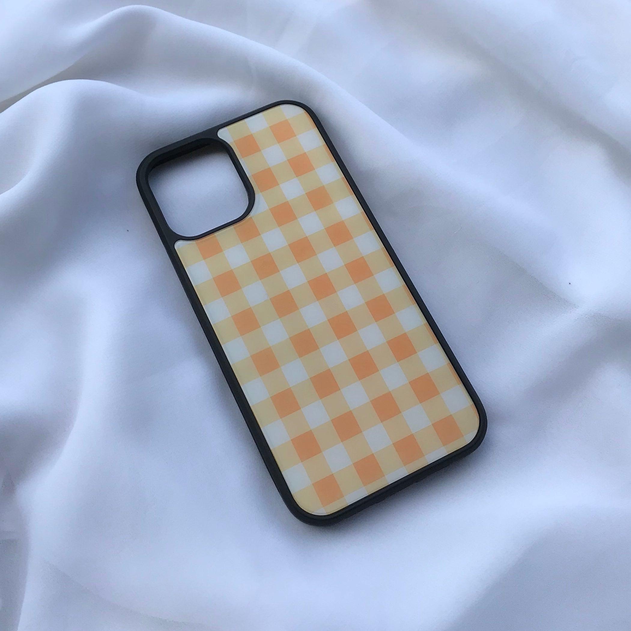 Yellow Plaid Glass Case - Case On